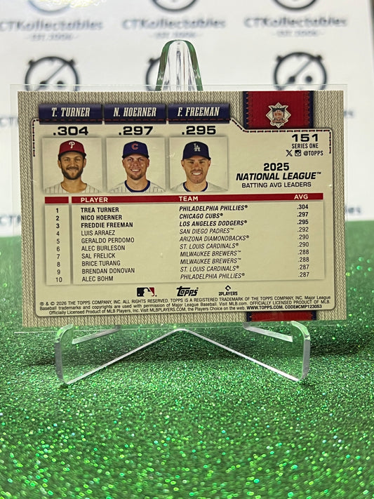 2026 TOPPS 75 T.TURNER, N.HOERNER F.FREEMAN # 151 BASEBALL CARD