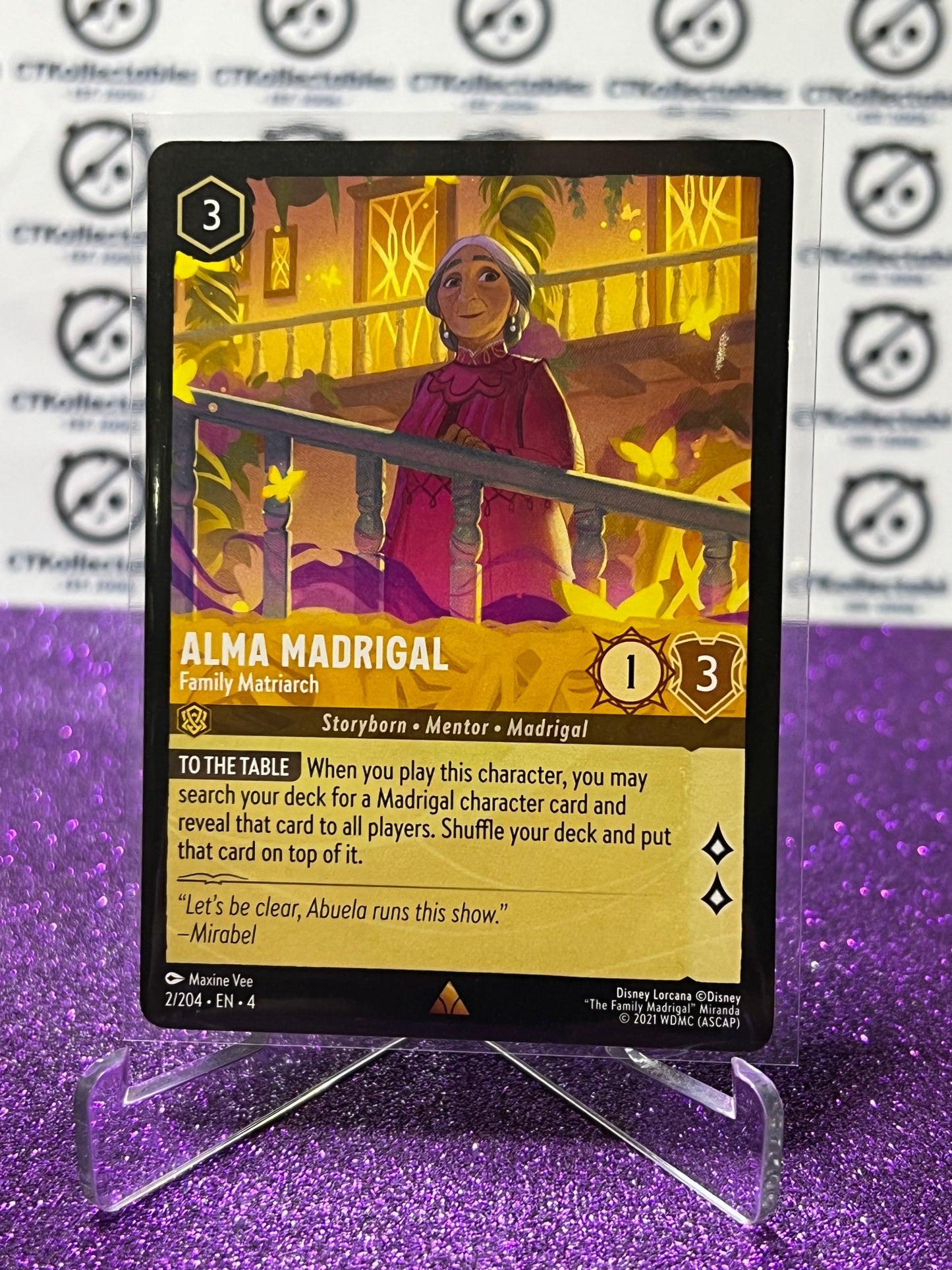 2024 DISNEY LORCANA URSULA'S RETURN ALMA MADRIGAL # 2/204 RARE NON-FOIL GAME CARD