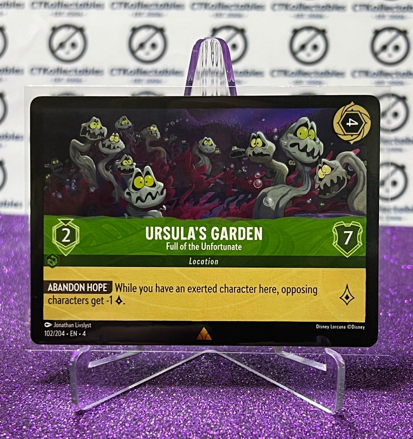 2024 DISNEY LORCANA URSULA'S RETURN URSULA'S GARDEN # 102/204 RARE NON-FOIL GAME CARD