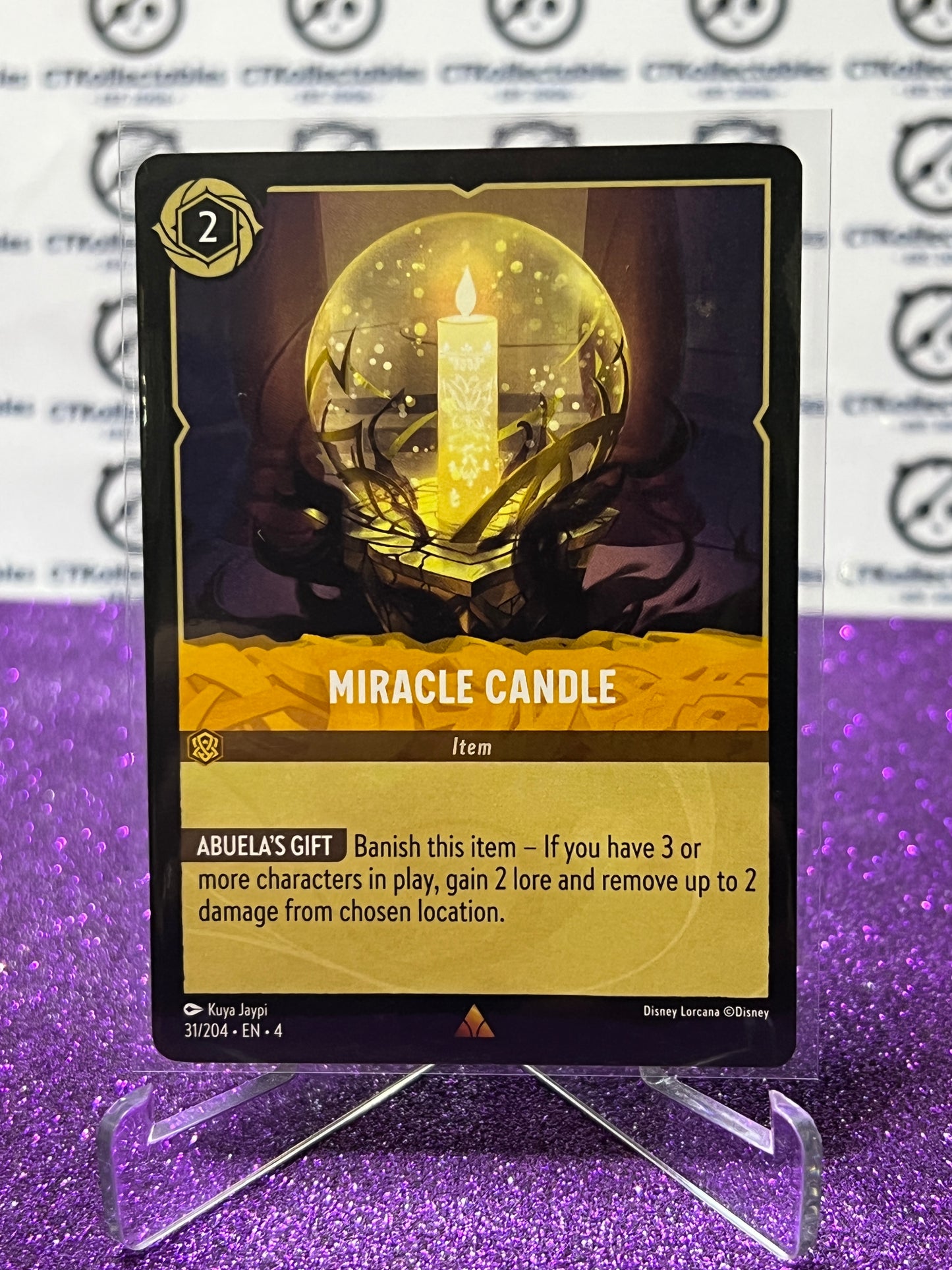 2024 DISNEY LORCANA URSULA'S RETURN MIRACLE CANDLE # 31/204 RARE NON-FOIL GAME CARD