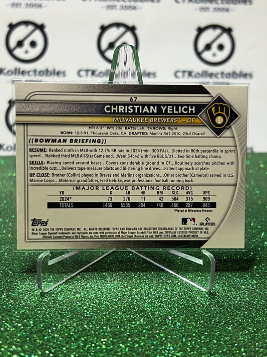 2026 BOWMAN CHRISTIAN YELICH # 67 MILWAUKEE BREWERS BASEBALL CARD