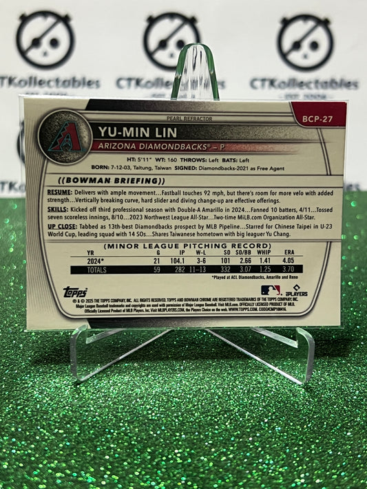 2026 BOWMAN CHROME YU-MIN LIN 1ST # BCP-27 ARIZONA DIAMONDBACKS BASEBALL CARD