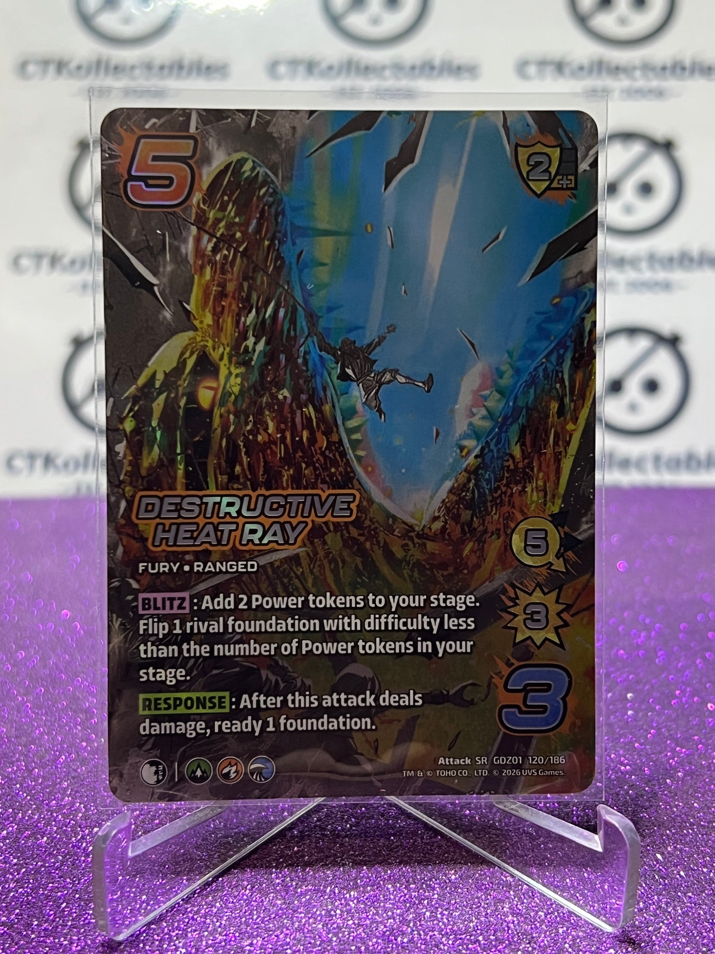 2026 UNIVERSUS DESTRUCTIVE HEAT RAY # SR GDZ01 120/186 FOIL GAME TRADING CARD