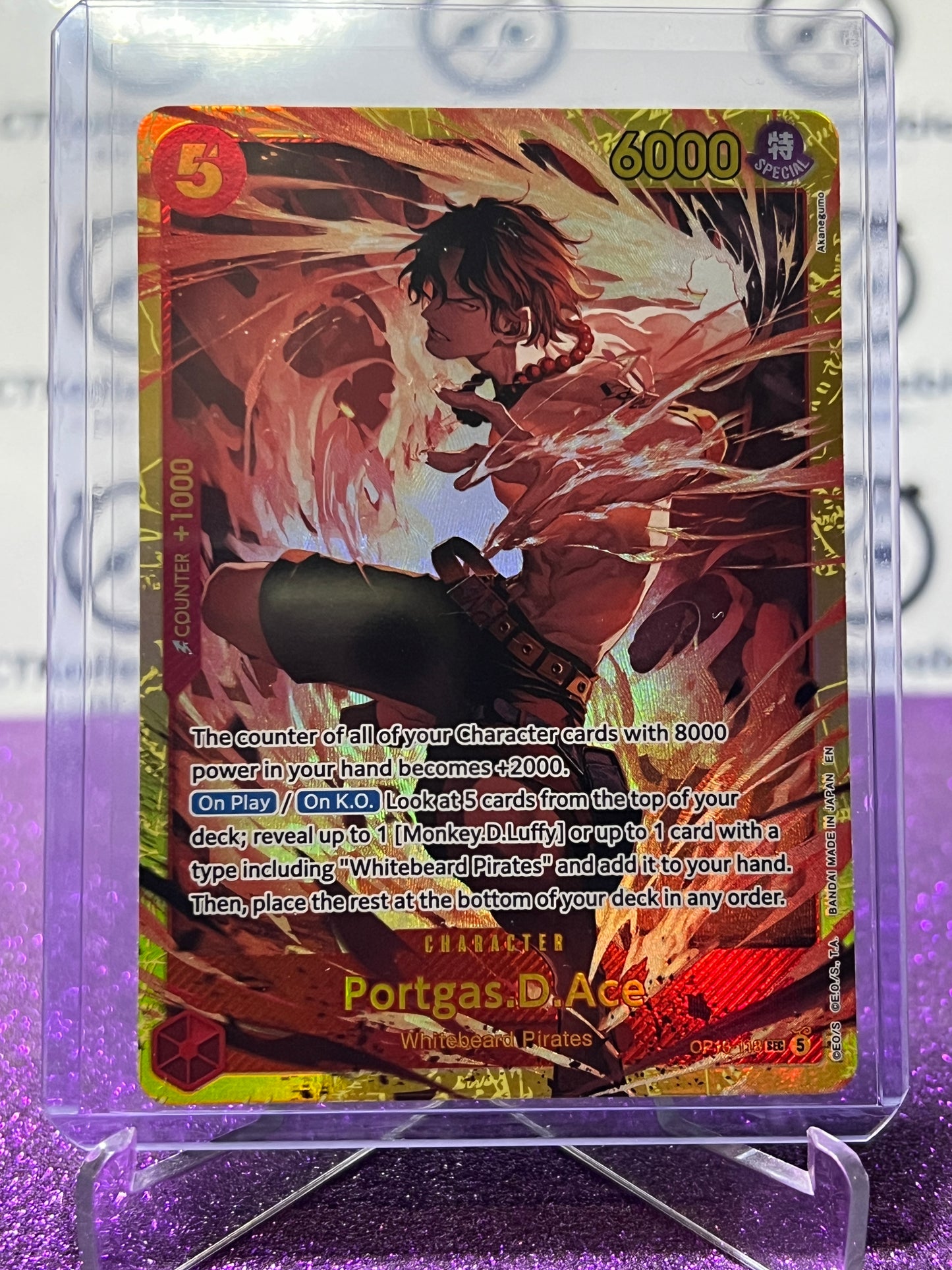 2026 ONE PIECE THE TIME OF BATTLE PORTGAS.D.ACE # OP16-118 SEC FOIL TCG CARD