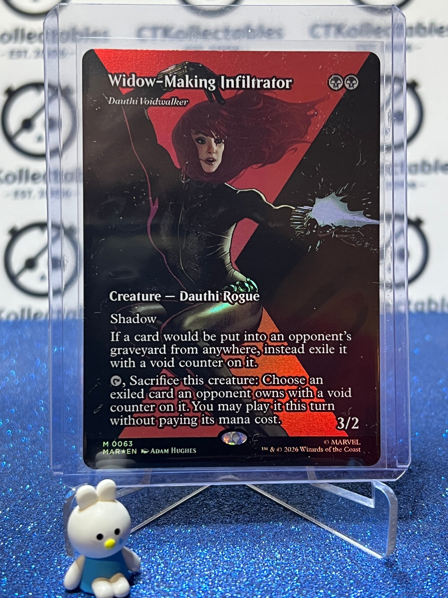 2026 MAGIC THE GATHERING / MARVEL SUPER HEROES WIDOW-MAKING INFILTRATOR # M 0063 MYSTIC FOIL ALT ART CARD