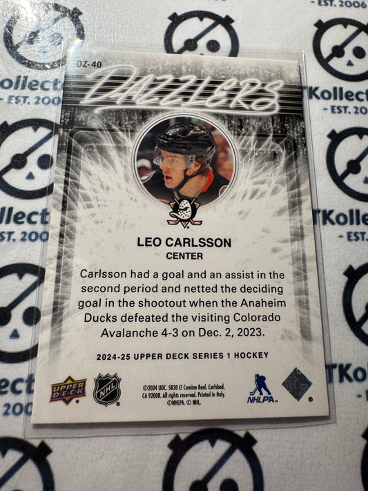 2024-25 Upper Deck Hockey Leo Carlsson Dazzlers Blue #DZ-40 Ducks