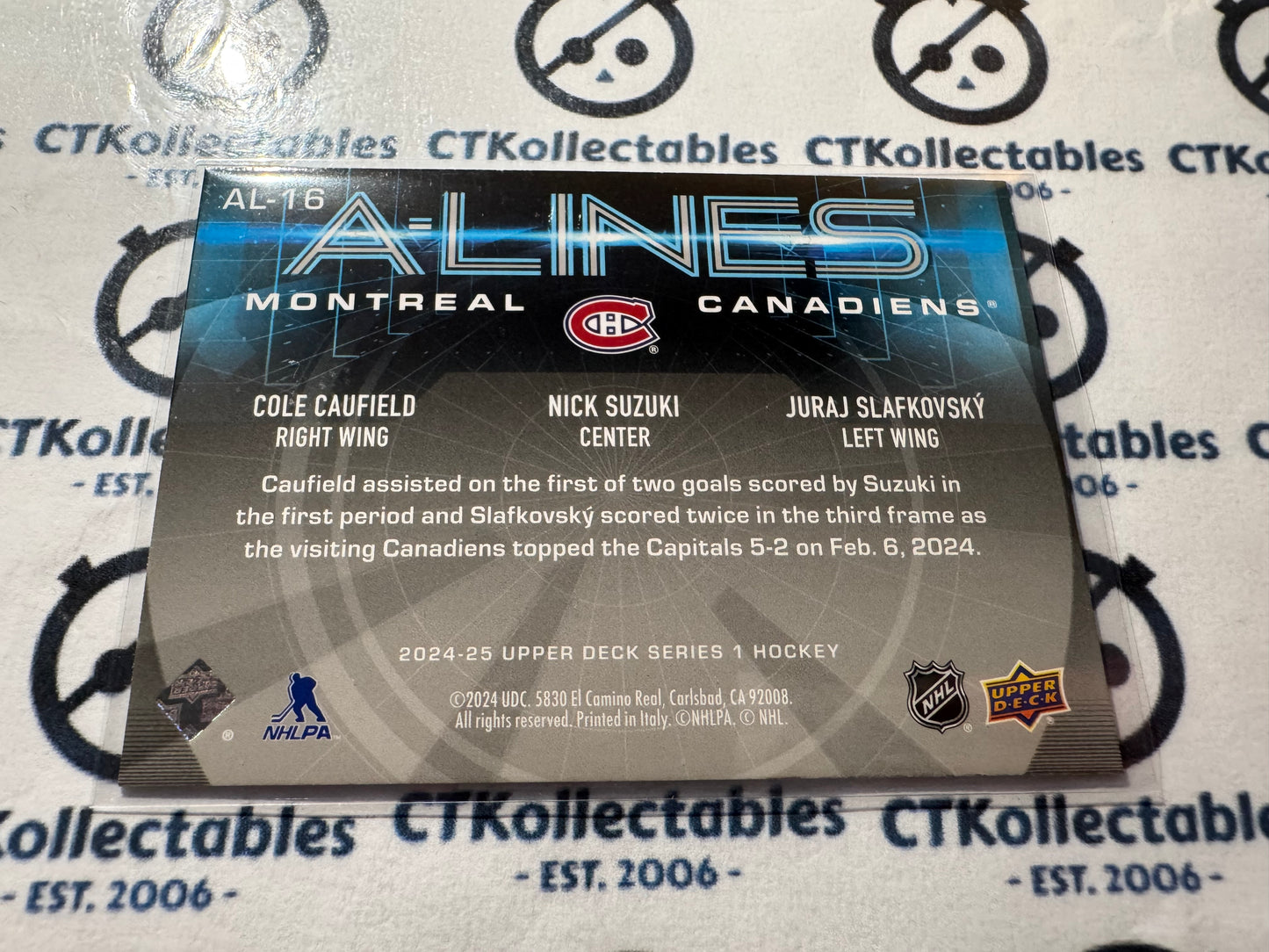 2024-25 Upper Deck Hockey Caulfield/Suzuki/Slafkovsky A-Lines #AL-16 Canadiens