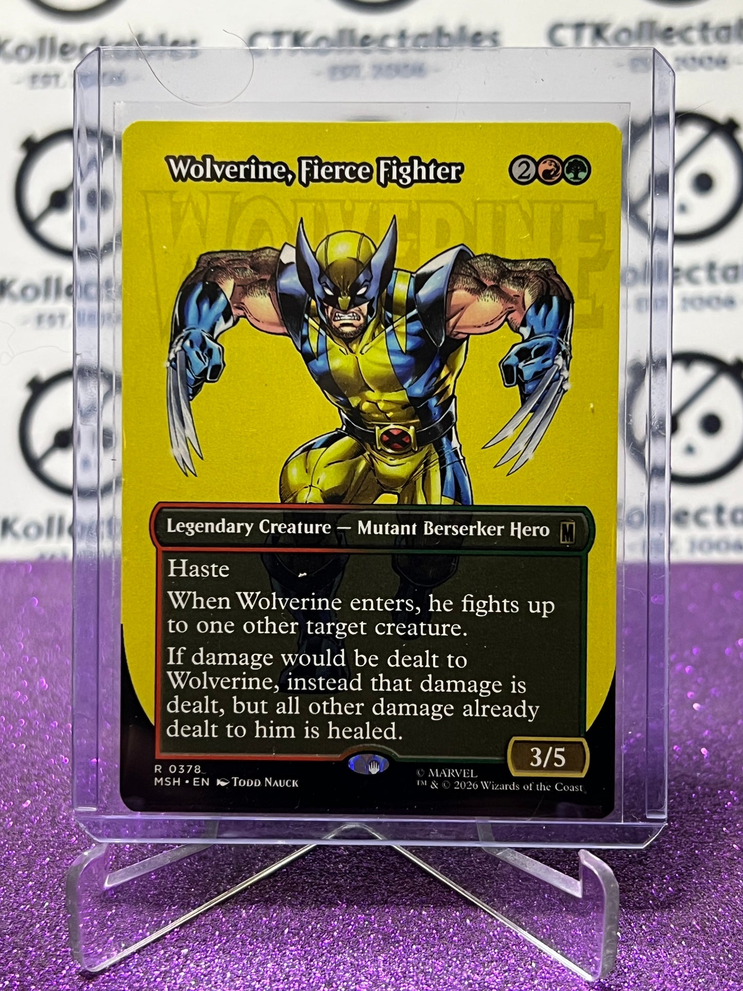 2026 MAGIC THE GATHERING / MARVEL SUPER HEROES WOLVERINE, FIERCE FIGHTER # R 0378 NON-FOIL BORDERLESS CARD