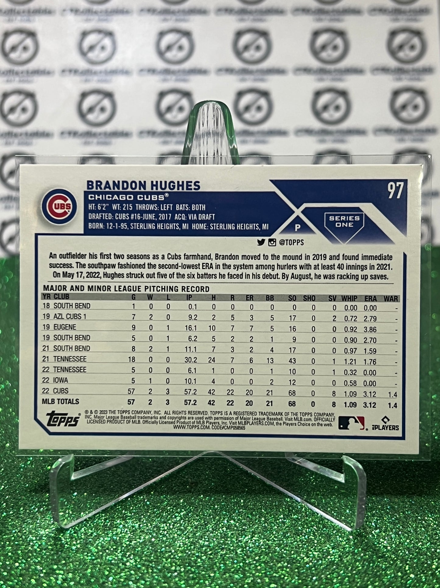 2023 TOPPS BRANDON HUGHES # 97 ROOKIE CHICAGO CUBS BASEBALL CARD