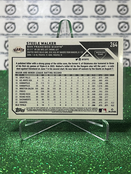 2023 TOPPS STEELE WALKER # 264 ROOKIE SAN FRANCISCO GIANTS BASEBALL CARD