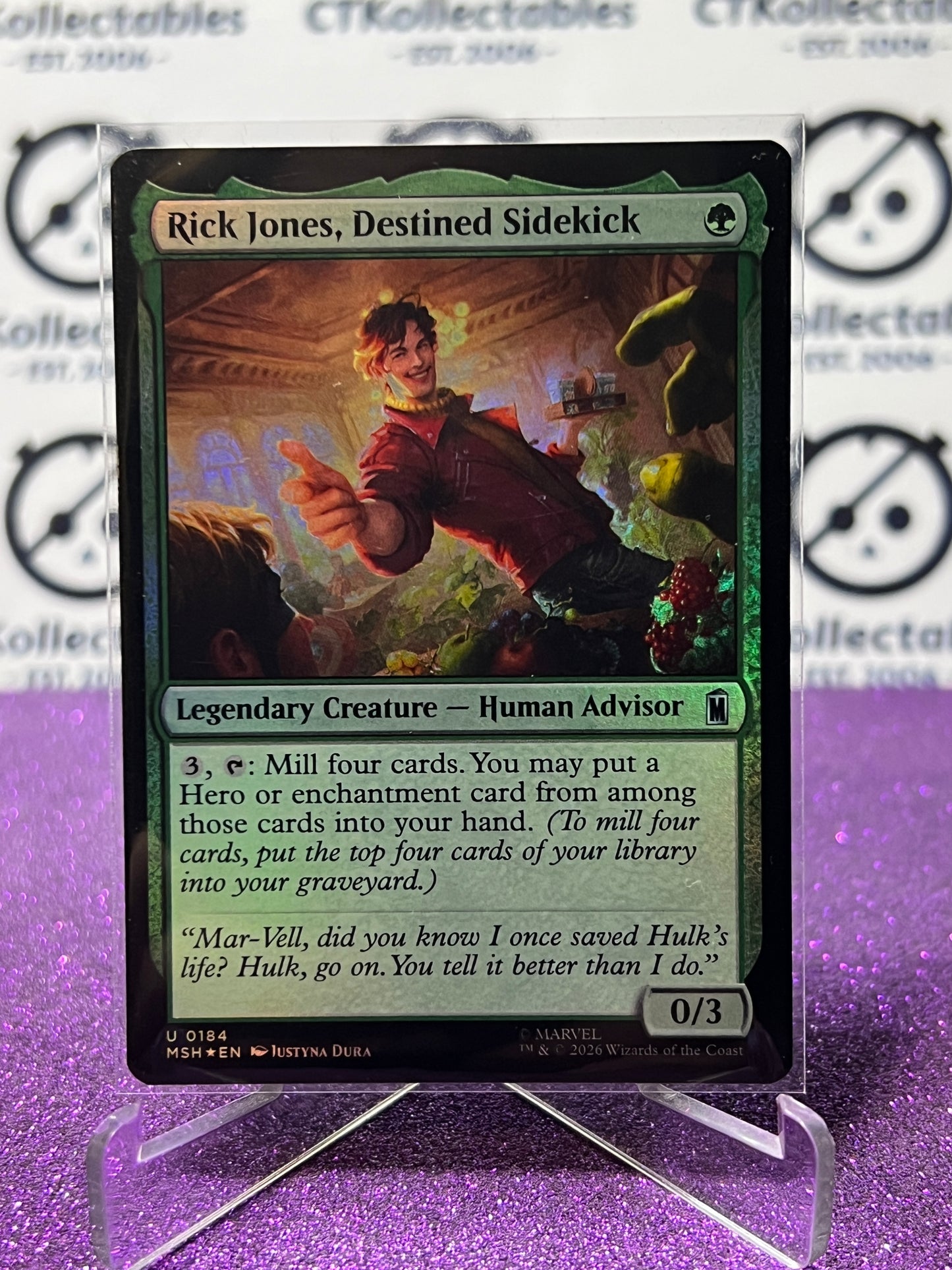 2026 MAGIC THE GATHERING / MARVEL SUPER HEROES RICK JONES, DESTINED SIDEKICK # U 0184 FOIL CARD