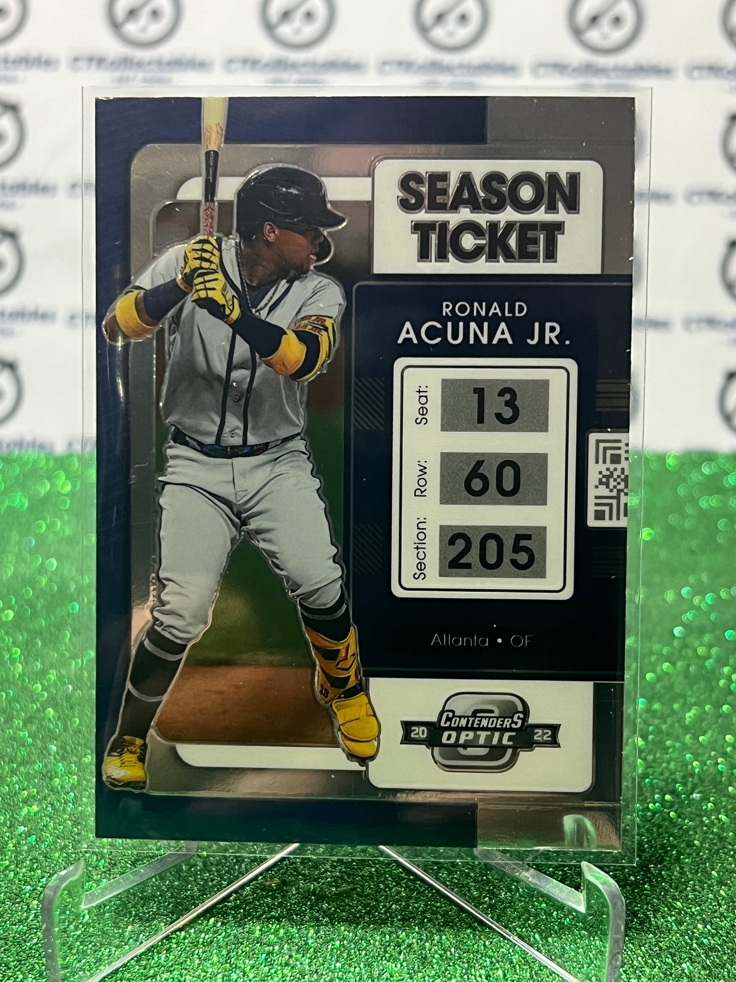 2022 PANINI CHRONICLES CONTENDERS OPTIC RONALD ACUNA JR. # 24 ATLANTA BRAVES BASEBALL CARD
