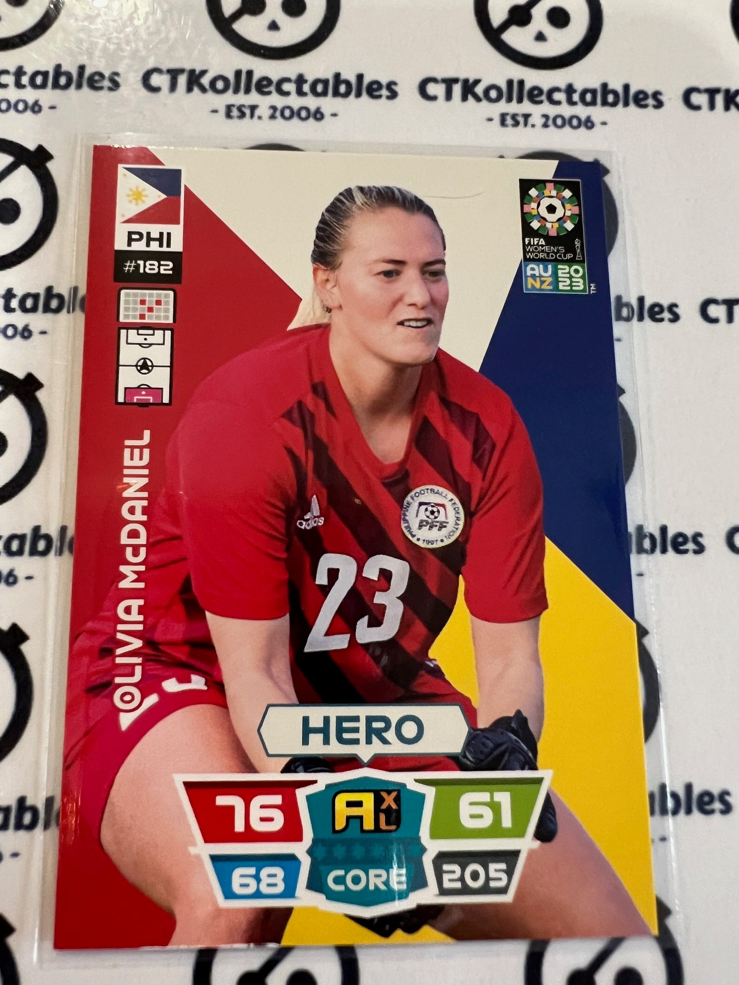 2023 FIFA WWC Adrenalyn Base Card #182 Olivia McDaniel PHI