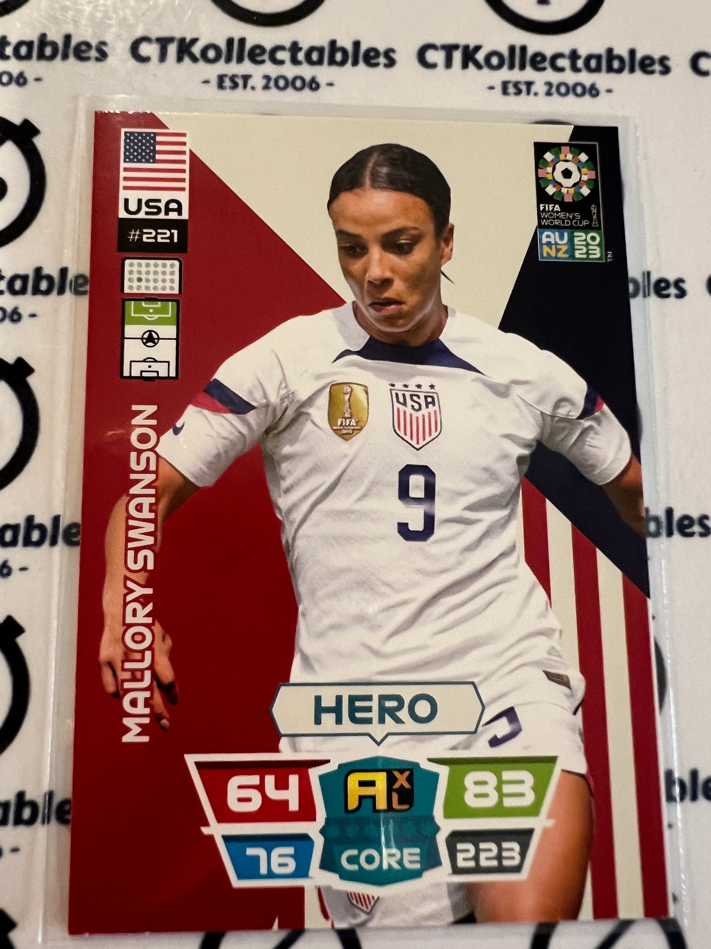 2023 FIFA WWC Adrenalyn Base Card #221 Mallory Swanson USA