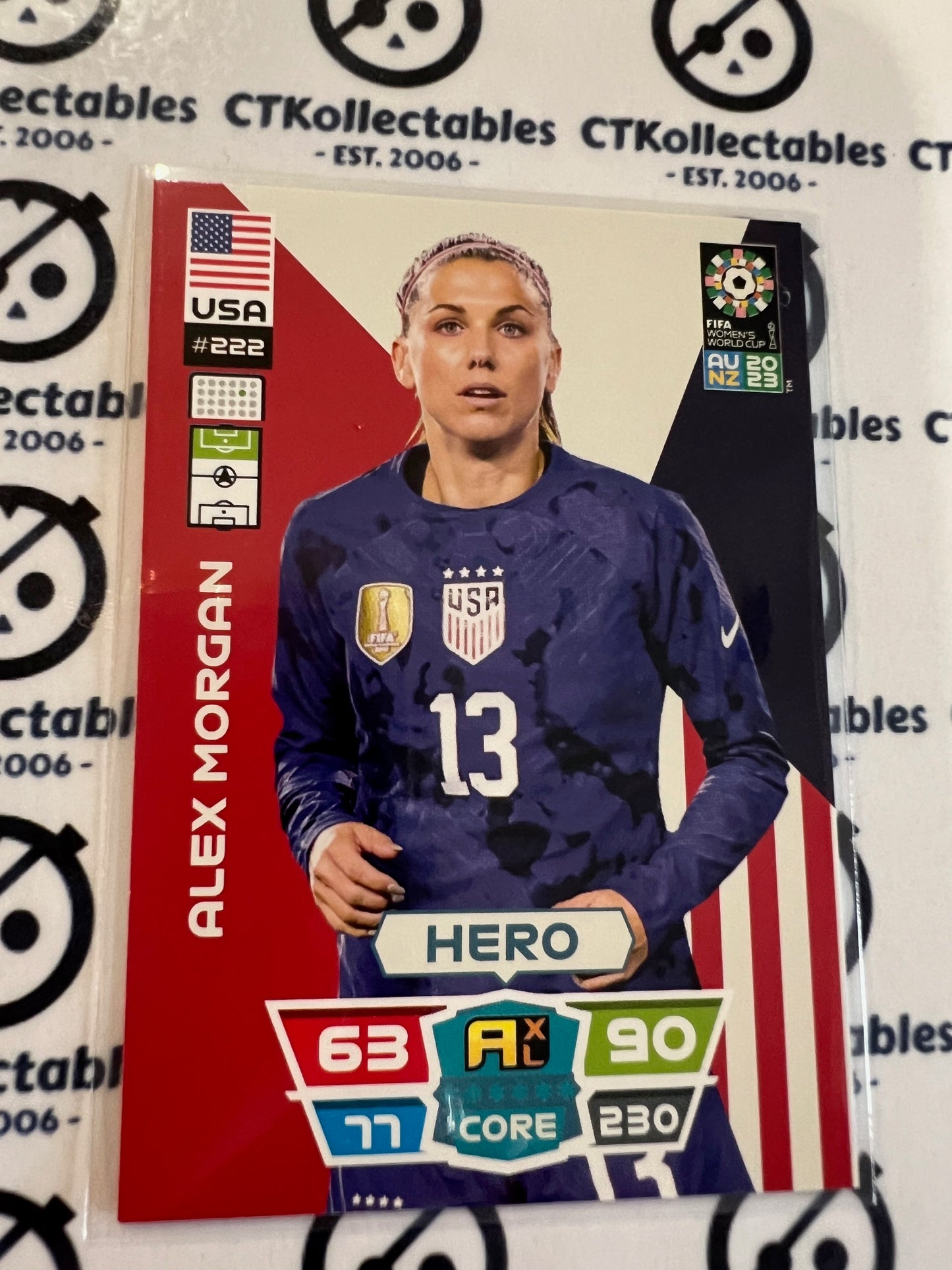 2023 FIFA WWC Adrenalyn Base Card #222 Alex Morgan USA