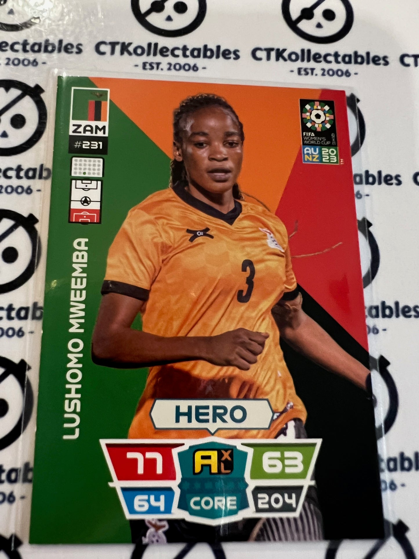 2023 FIFA WWC Adrenalyn Base Card #231 Lushomo Mweemba ZAM