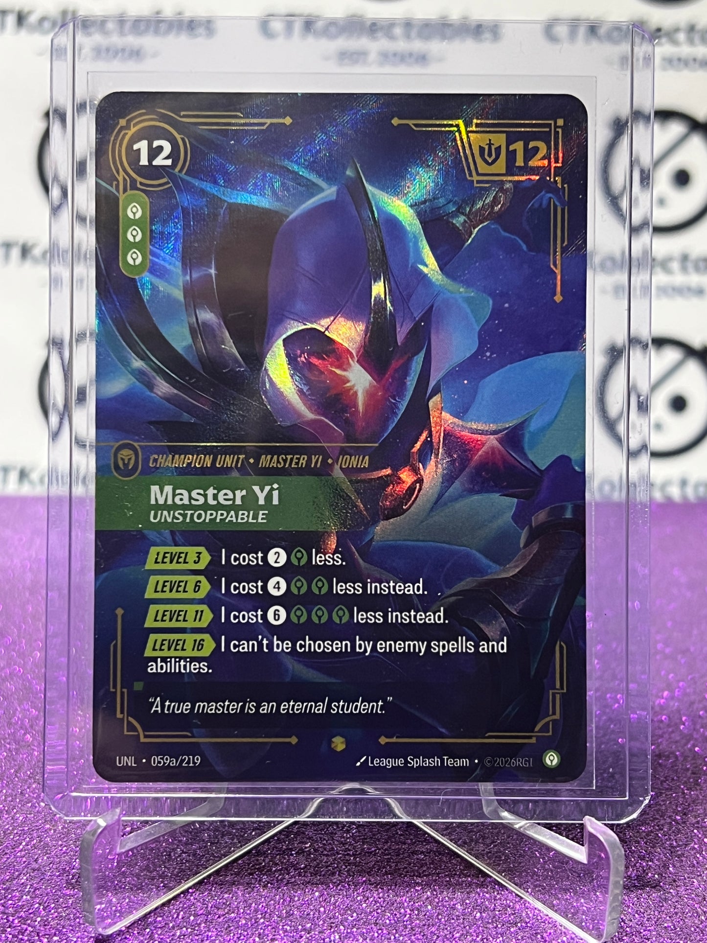 2026 RIFTBOUND LEAGUE OF LEGENDS UNLEASHED MASTER YI # 059a/219 FOIL TRADING GAME CARD