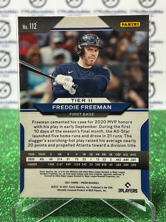 2021 PANINI PRIZM BASEBALL FREDDIE FREEMAN # 112 ATLANTA BRAVES CARD