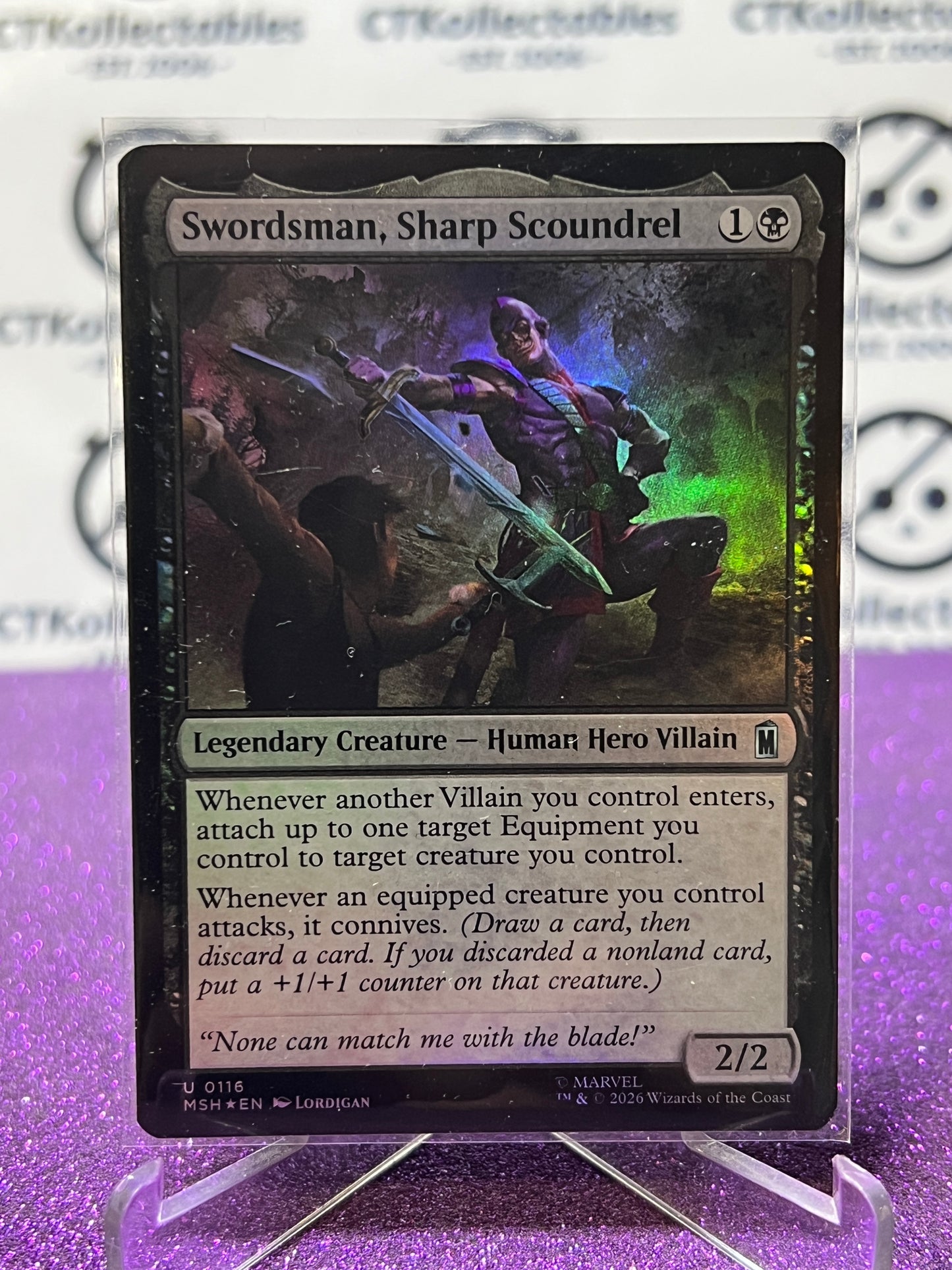 2026 MAGIC THE GATHERING / MARVEL SUPER HEROES SWORDSMAN, SHARP SCOUNDREL # U 0116 FOIL CARD
