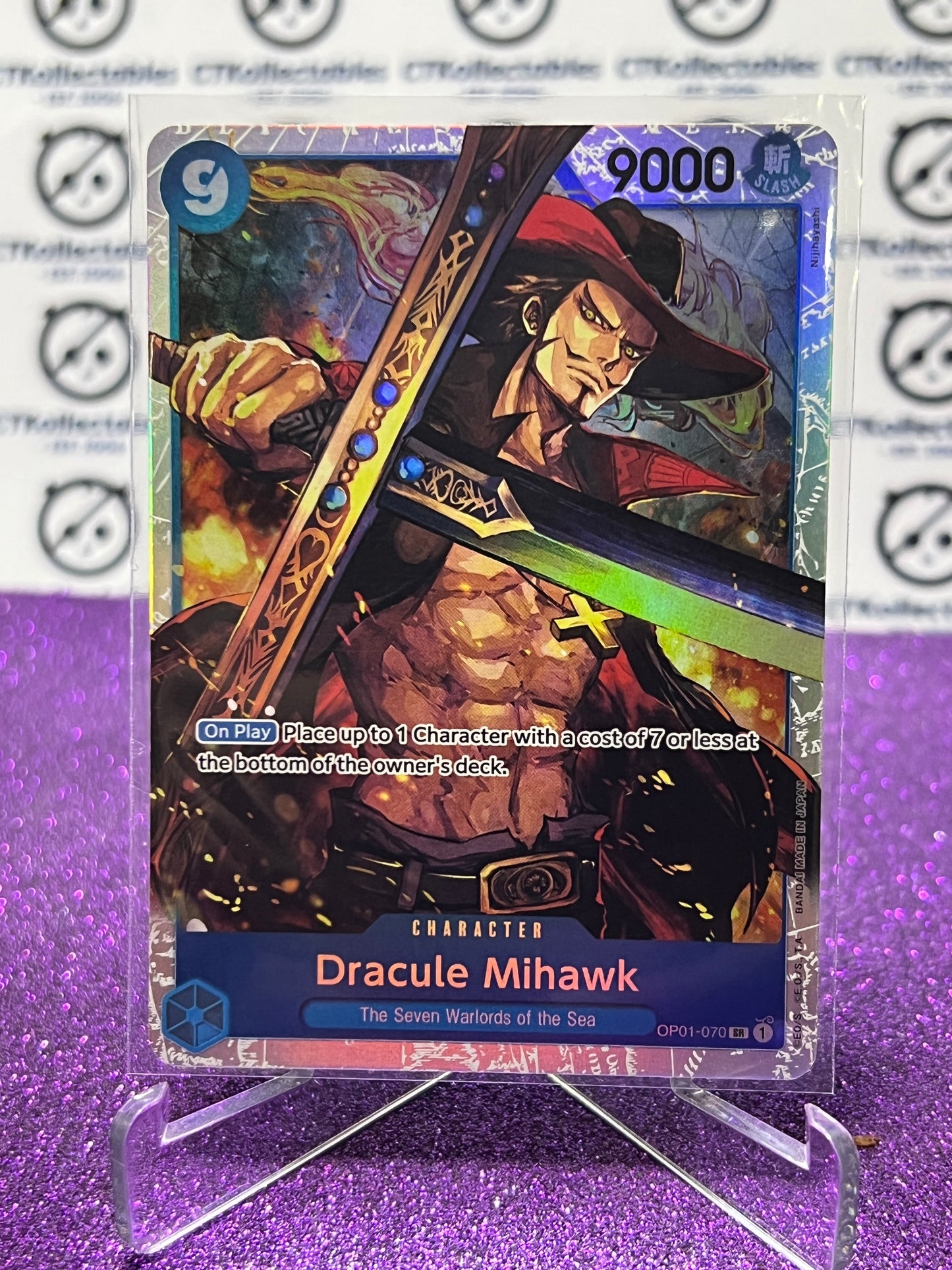 2024 ONE PIECE THE BEST DRACULE MIHAWK # OP01-070 SR ENGLISH TRADING GAME CARD