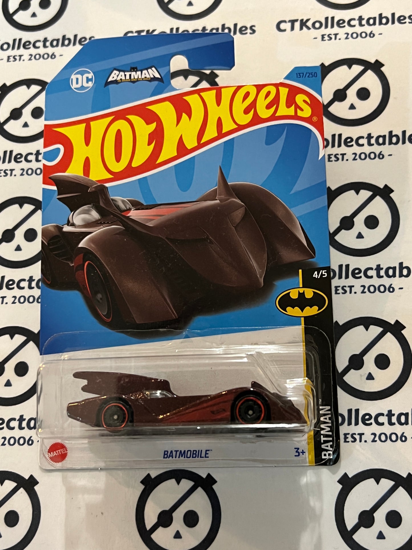 HOT WHEELS MATTEL BATMAN THE BRAVE AND THE BOLD 4/5 DC RED 137/250 LONG CARD 2021