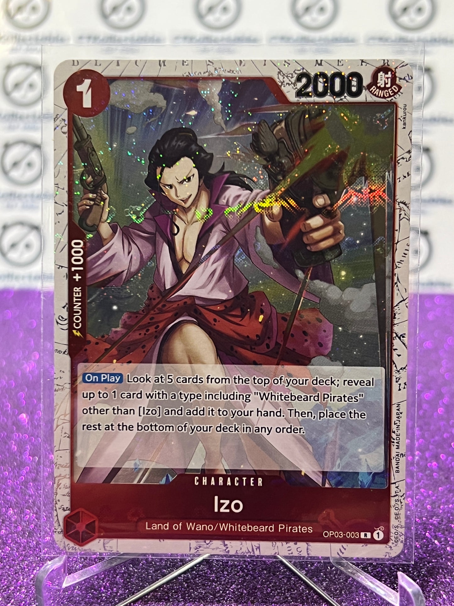 2024 ONE PIECE THE BEST IZO # OP03-003 R GLITTER FLAG FOIL TRADING GAME CARD