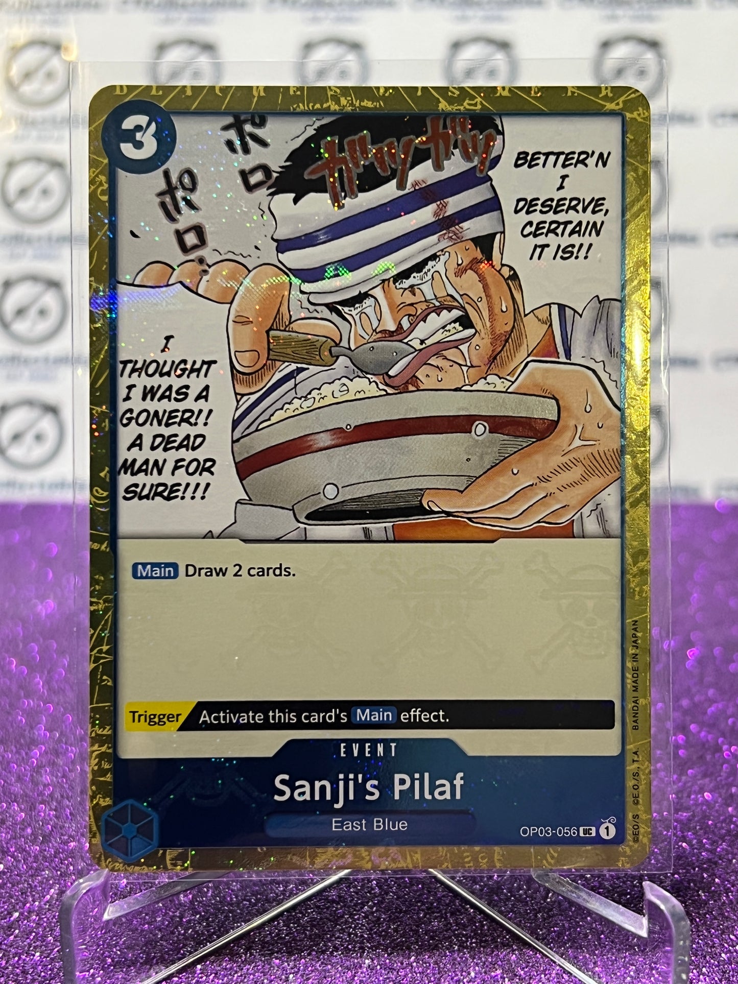 2024 ONE PIECE THE BEST SANJI'S PILAF # OP03-056 UC  GLITTER FLAG FOIL TRADING GAME CARD