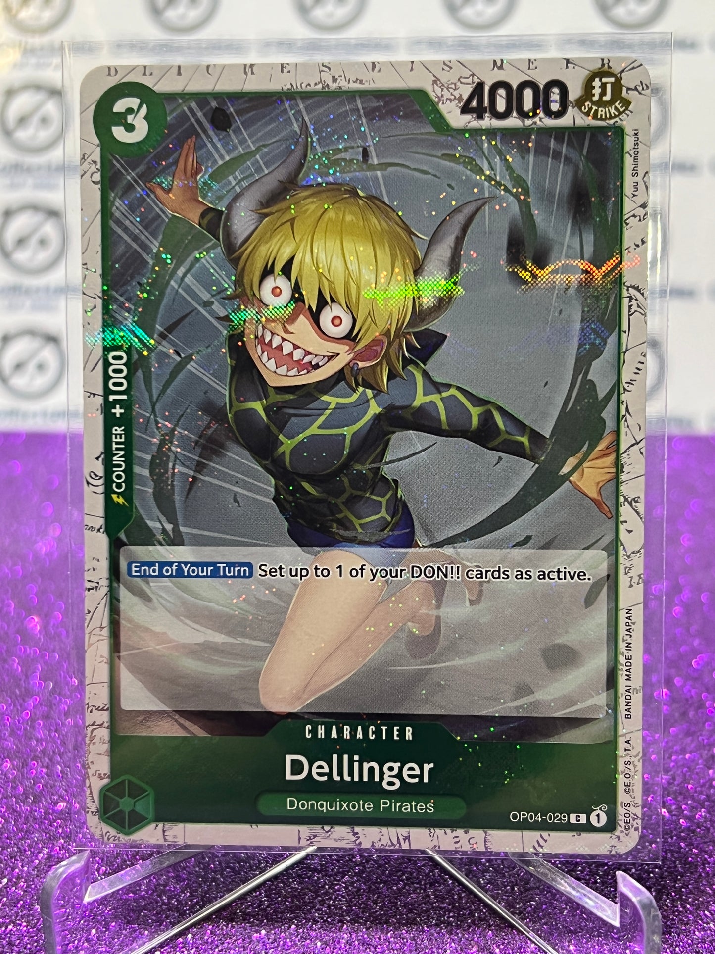 2024 ONE PIECE THE BEST DELLINGER # OP04-029 C  GLITTER FLAG FOIL TRADING GAME CARD