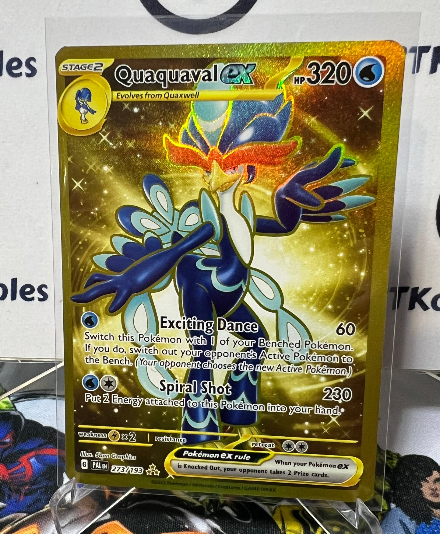 2023 QUAQUAVAL EX GOLD SECRET RARE #273/193 SCARLET & VIOLET PALDEA EVOLVED POKEMON CARD