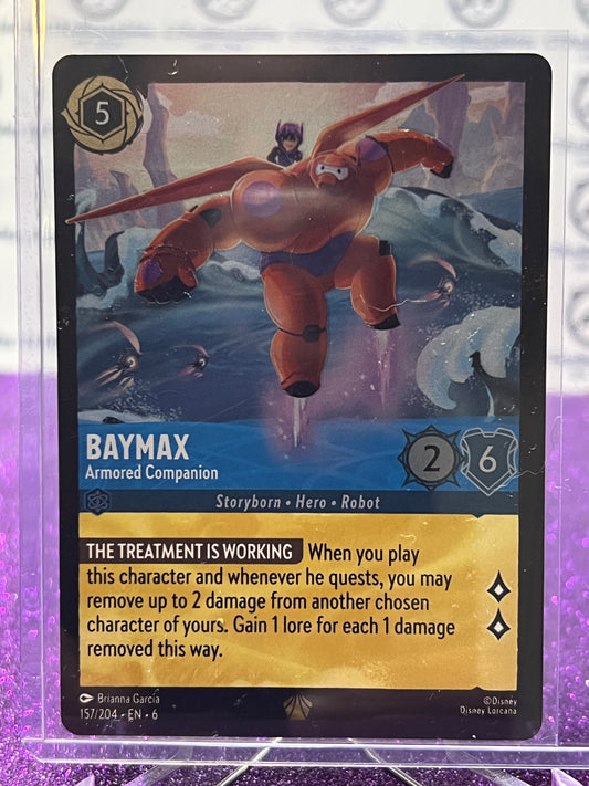 2024 DISNEY LORCANA AZURITE SEA BAYMAX # 157/204 GOLD LEGENDARY FOIL GAME CARD