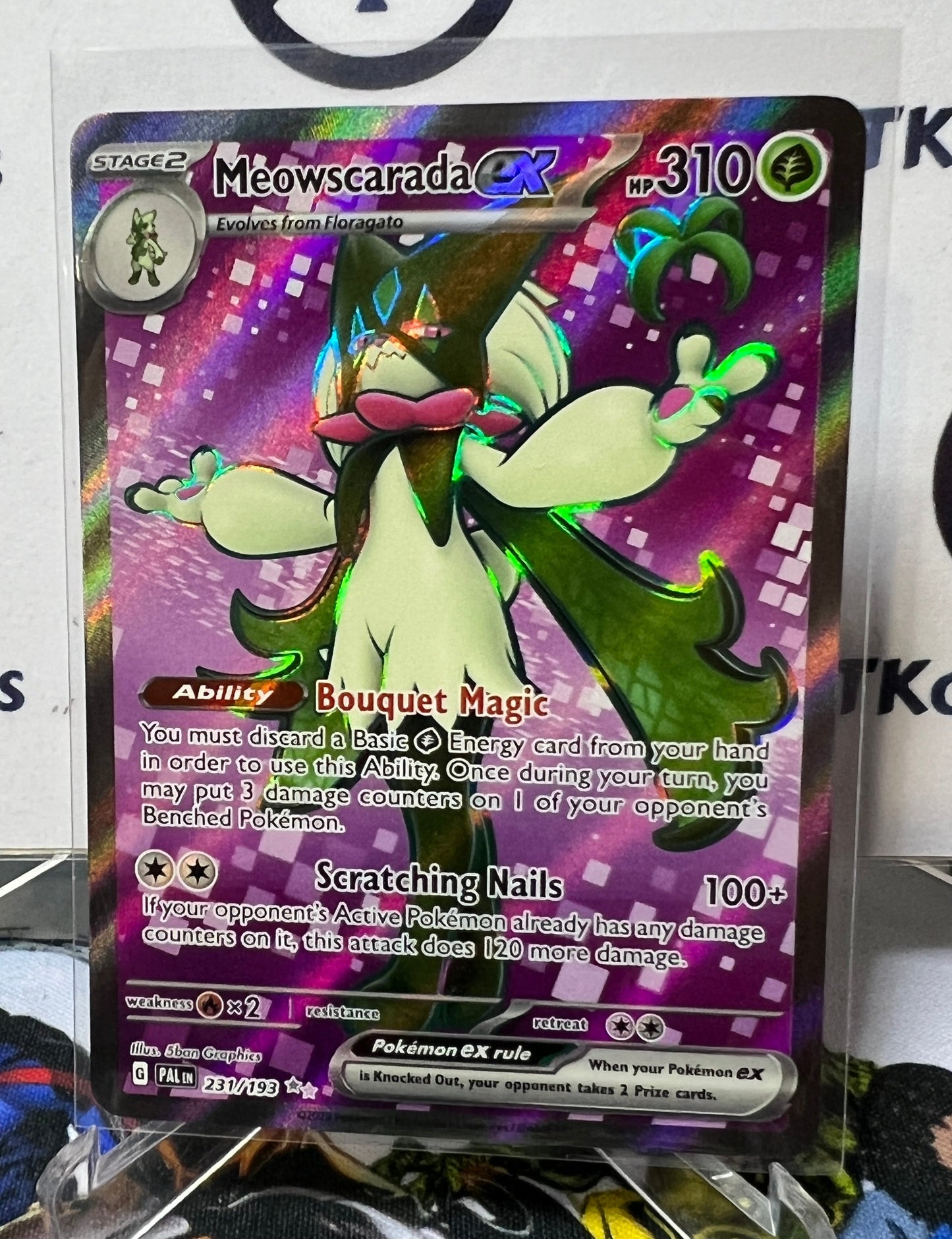 2023 MEOWSCARADA EX ULTRA RARE #231/193 SCARLET & VIOLET PALDEA EVOLVED POKEMON CARD