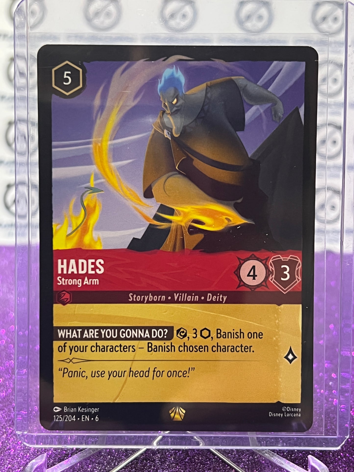 2024 DISNEY LORCANA AZURITE SEA HADES # 125/204 GOLD LEGENDARY NON-FOIL GAME CARD
