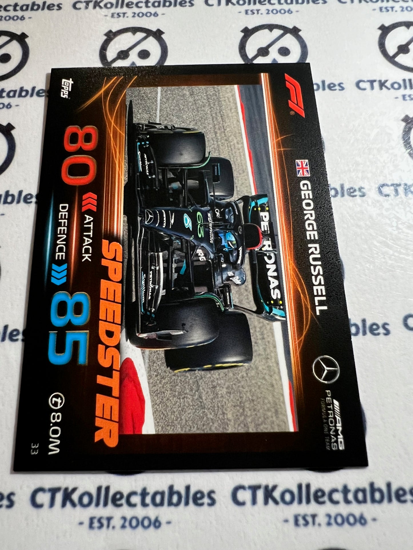 2023 Topps Turbo Attax F1 Base Card - #33 Speedster-George Russell