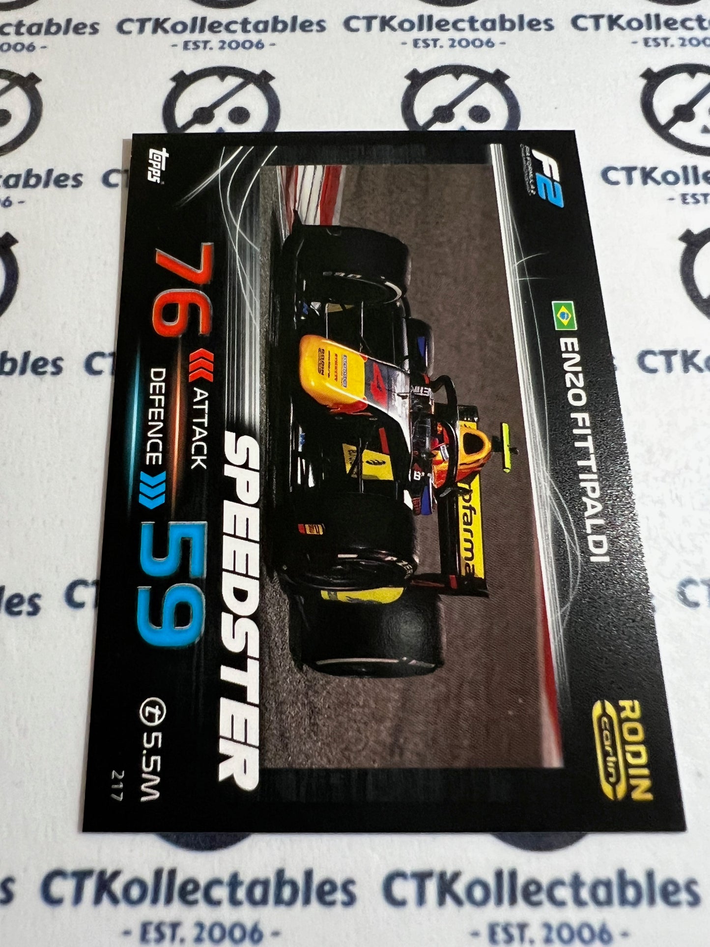 2023 Topps Turbo Attax F1 Base Card - #217 Speedster-Enzo Fittipaldi