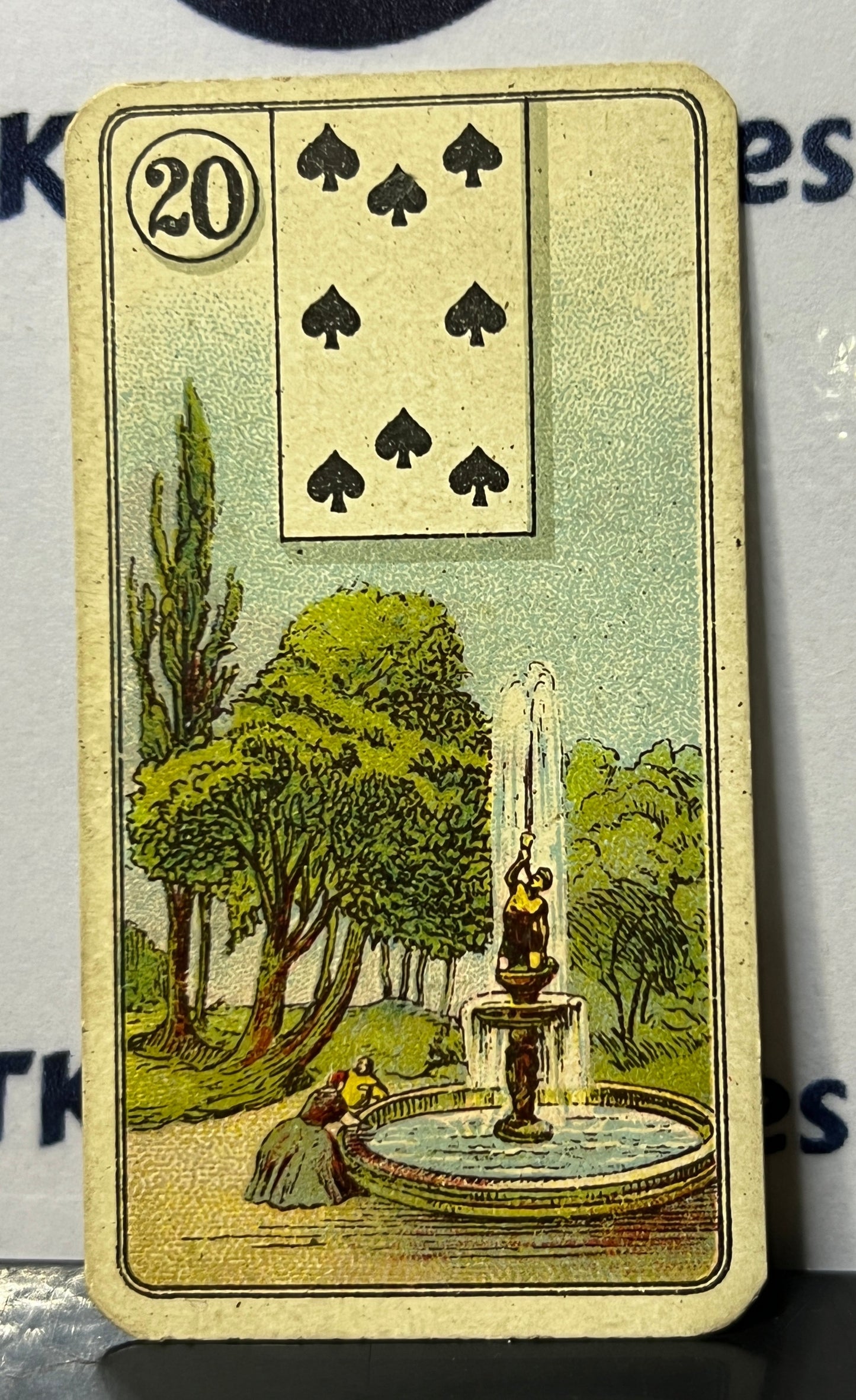 1926 FORTUNE TELLING CARDS BY CARRERAS GRATIS TOBACCONIST # 20 EIGHT OF SPADES