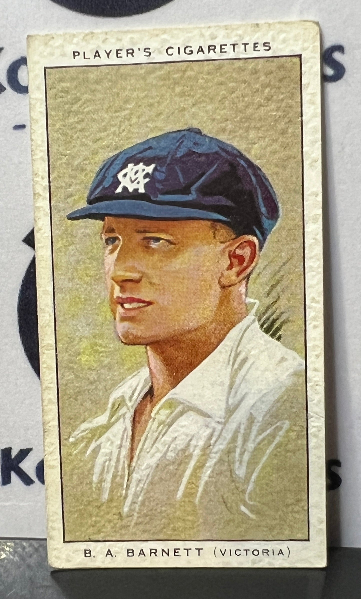 1934 PLAYER'S CIGARETTES CRICKETERS B.A. BARNETT # 35 JOHN PLAYER & SONS CARD