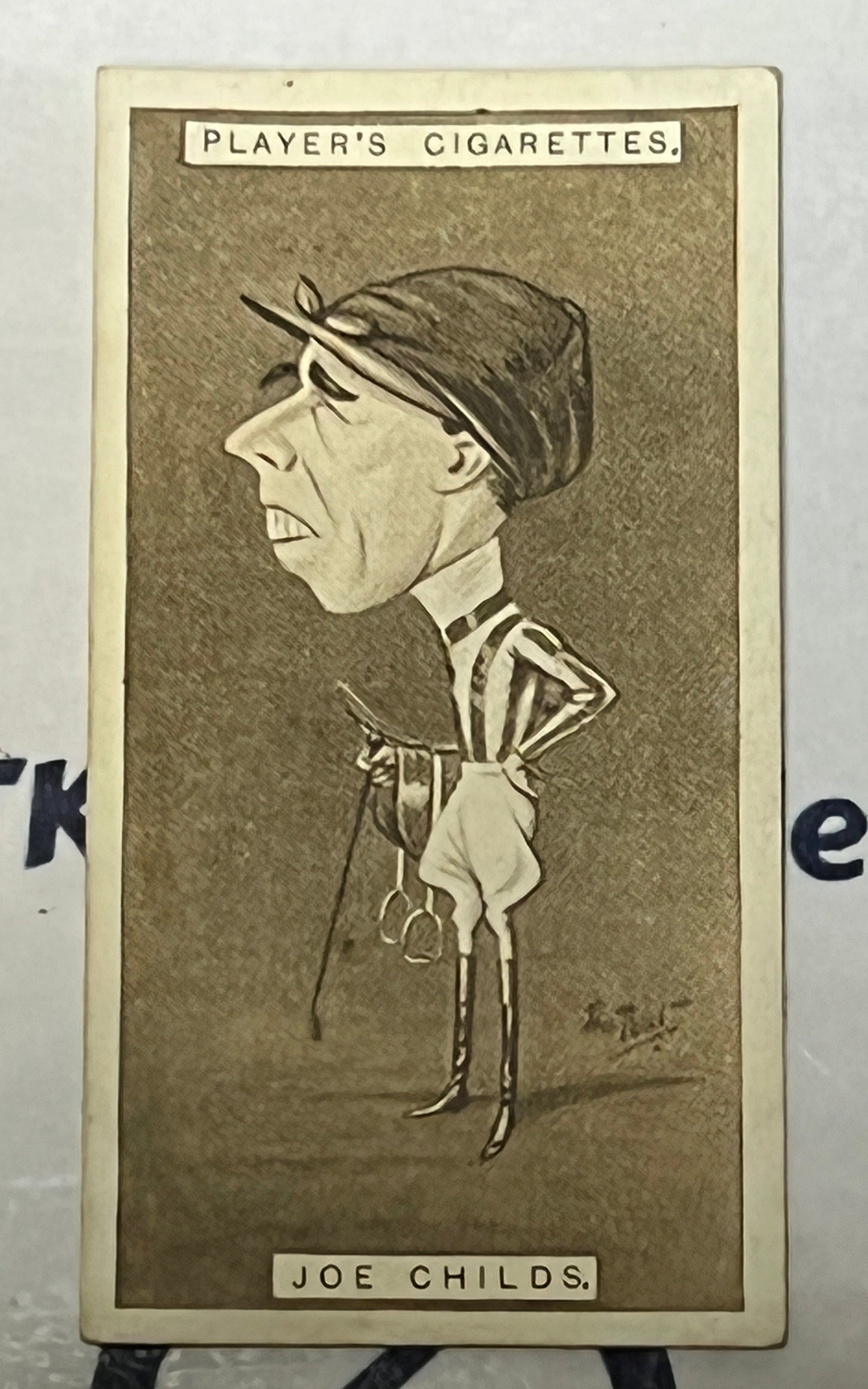 1925 PLAYER'S CIGARETTES HORSE RACING CARICATURES JOSEPH CHILDS # 10 JOHN PLAYER & SONS CARD