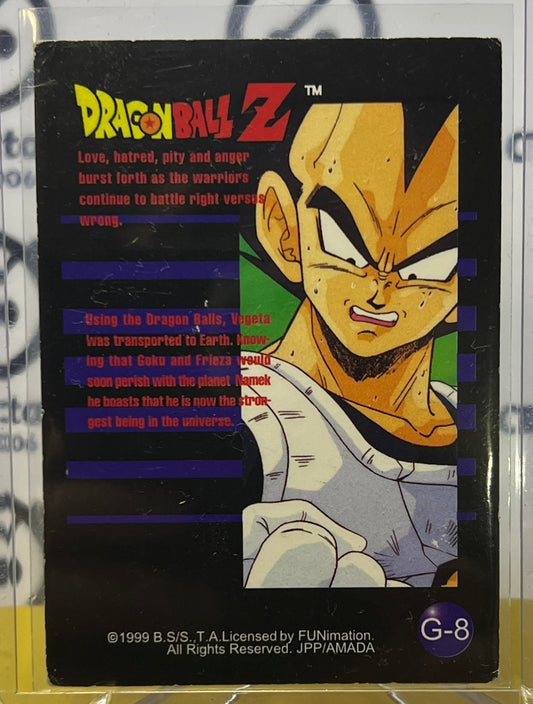 1999 DRAGON BALL Z # G-8 GAME WORN PRIZM DRAGON BALL CHASE CARD
