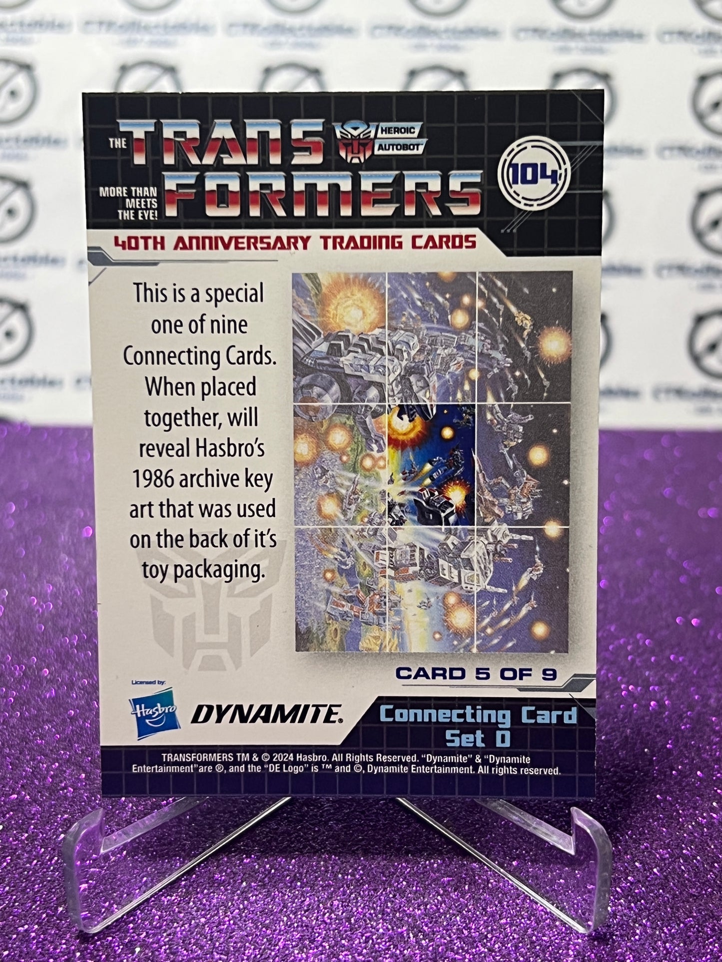2024 TRANSFORMERS 40th ANNIVERSARY CONNECTING CARD SET D # 104 NON-FOIL PUZZLE TRADING CARD