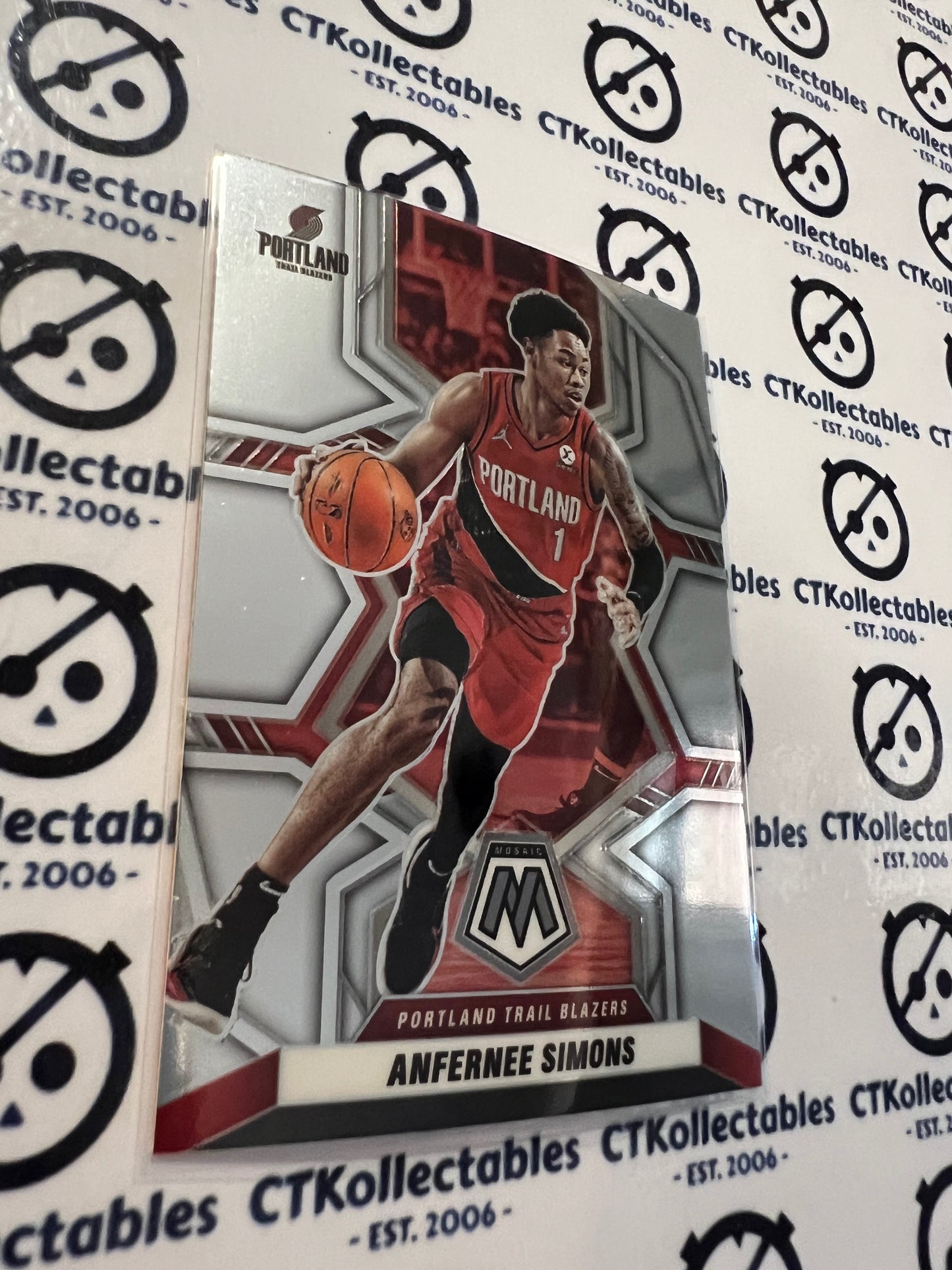 2021-22 NBA Mosaic Base #102 Anfernee simons Trail Blazers
