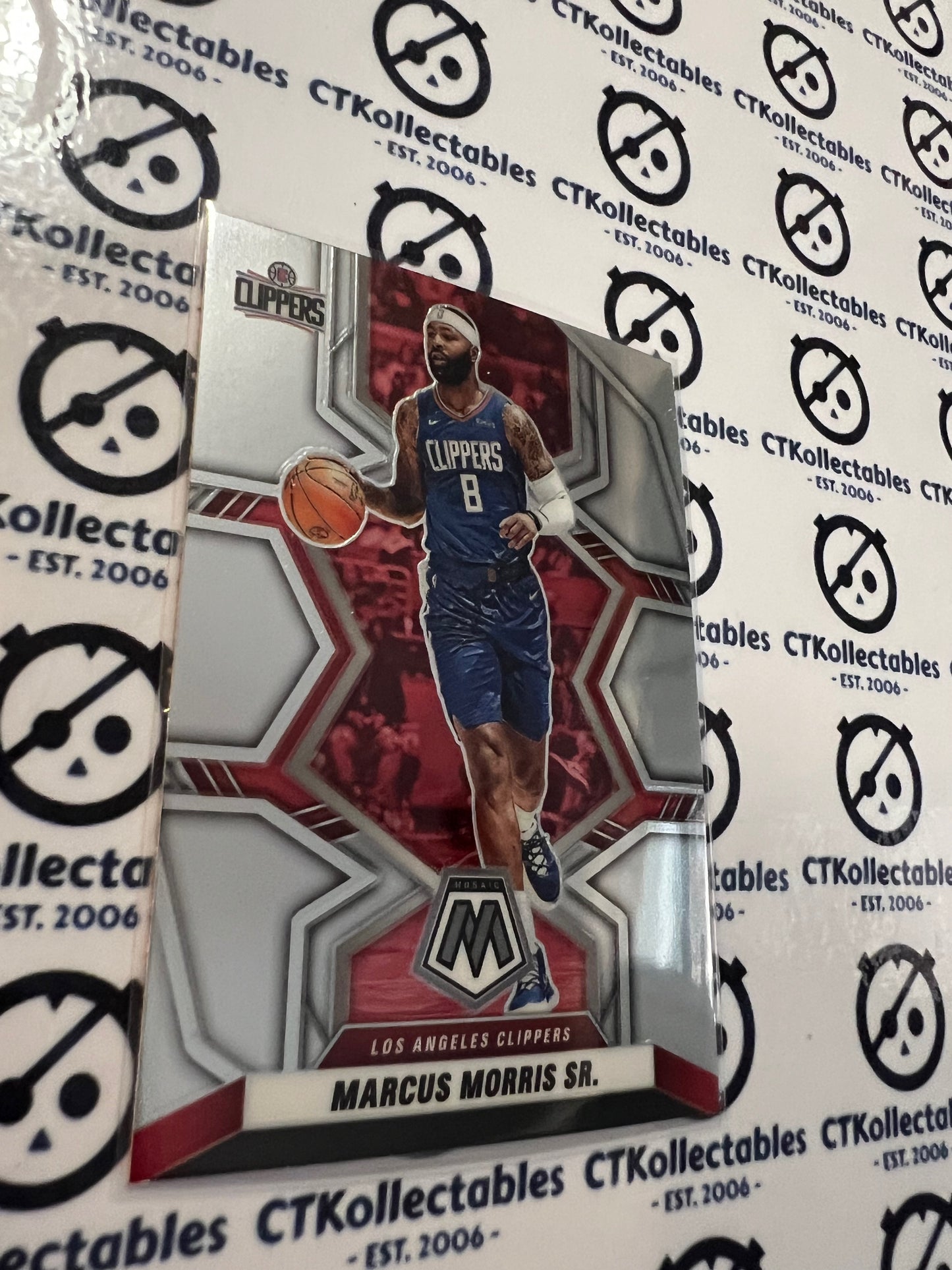 2021-22 NBA Mosaic Base #151 Marcus Morris SR Clippers