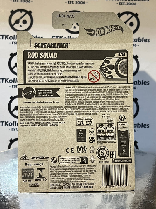 HOT WHEELS MATTEL 141/250 SCREAMLINER ROD SQUAD 5/10 - 2026 UNOPENED