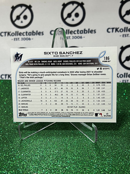 2022 TOPPS OPENING DAY SIXTO SANCHEZ # 186 FUTURE STARS MIAMI MARLINS BASEBALL