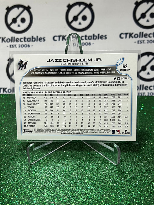 2022 TOPPS OPENING DAY JAZZ CHISHOLM # 62 FUTURE STARS MIAMI MARLINS BASEBALL