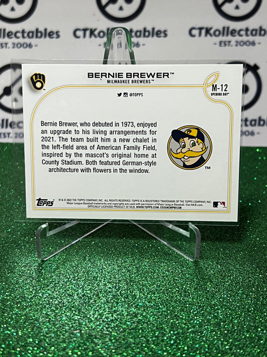 2022 TOPPS OPENING DAY BERNIE BREWER # M-23 MASCOT MILWAUKEE BREWERS BASEBALL CARD