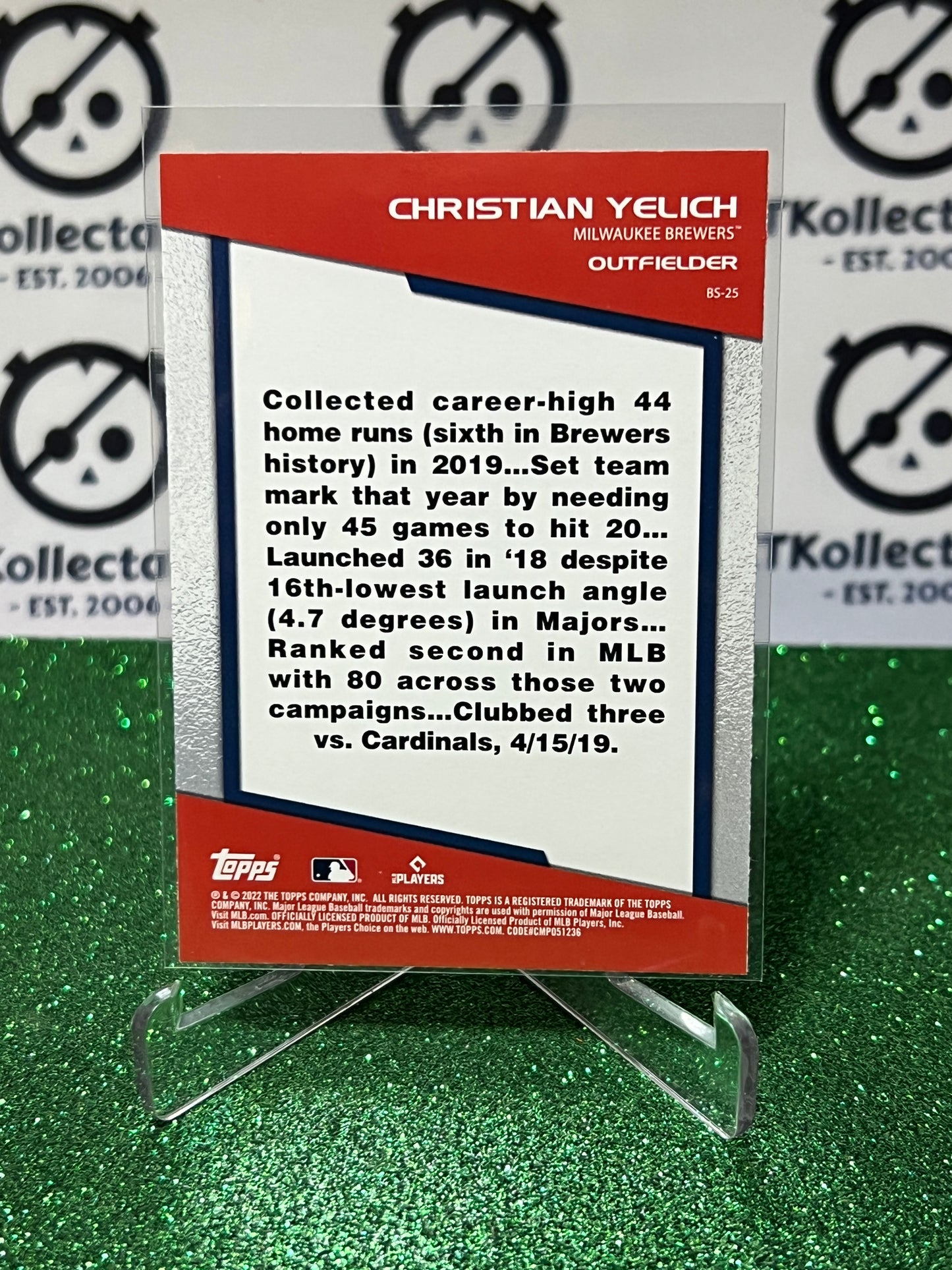 2022 TOPPS OPENING DAY CHRISTIAN YELICH # BS-25 BOMB SQUAD MILWAUKEE BREWERS BASEBALL CARD