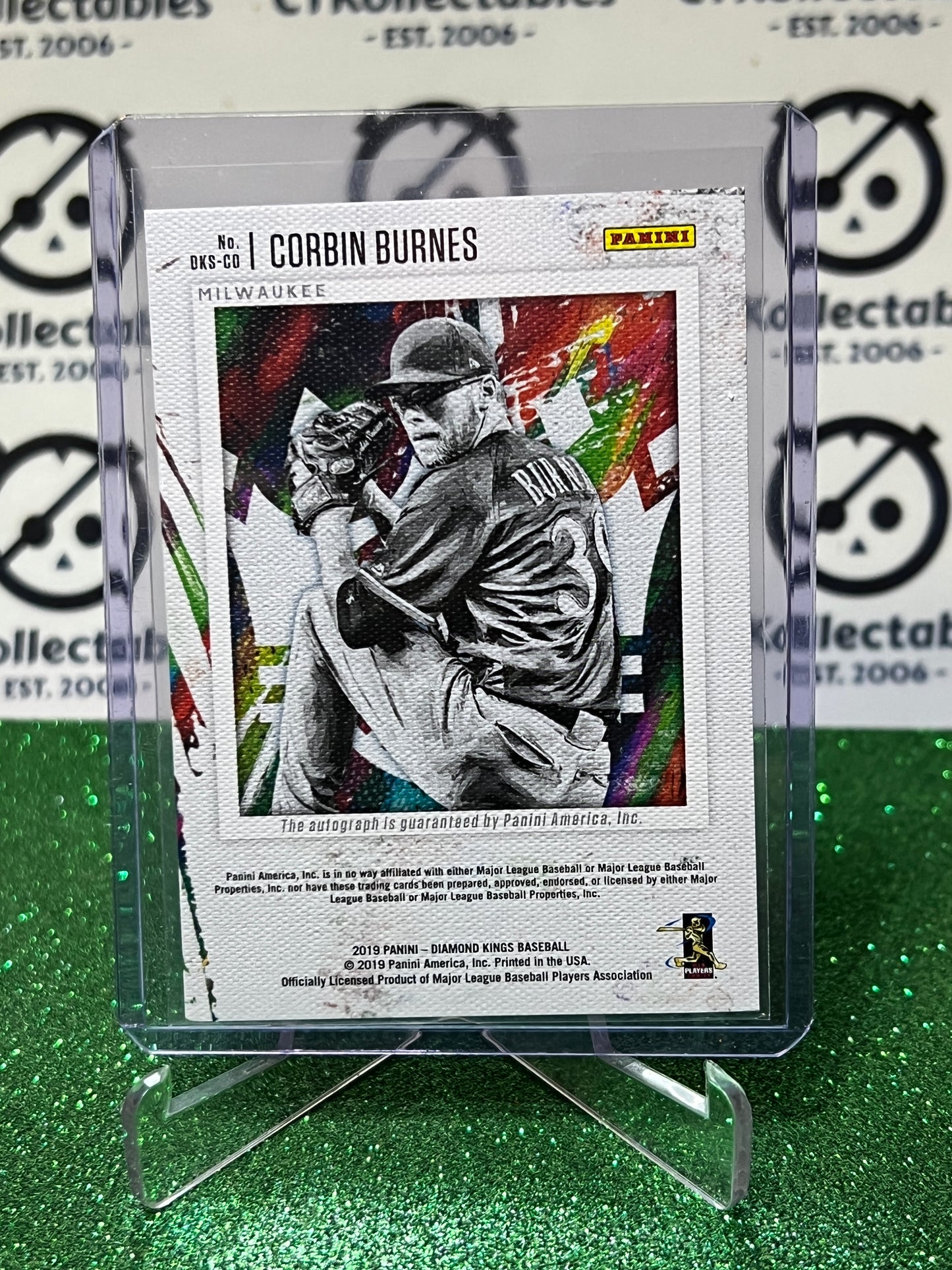 2019 PANINI DIAMOND KINGS CORBIN BURNES # DKS-CO AUTOGRAPH MILWAUKEE BREWERS BASEBALL CARD