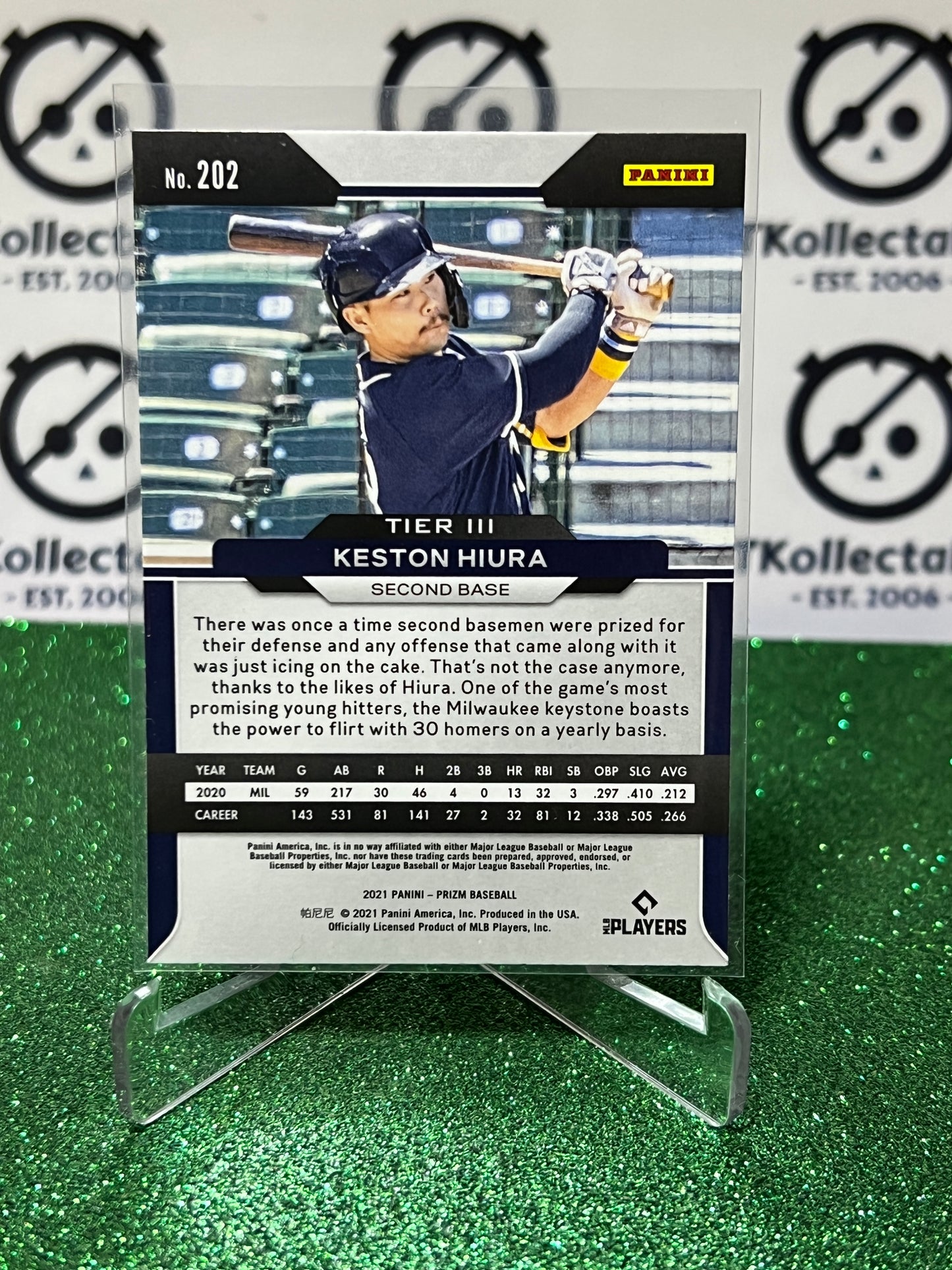 2021 PANINI PRIZM KESTON HIURA # 202 MILWAUKEE BREWERS BASEBALL CARD