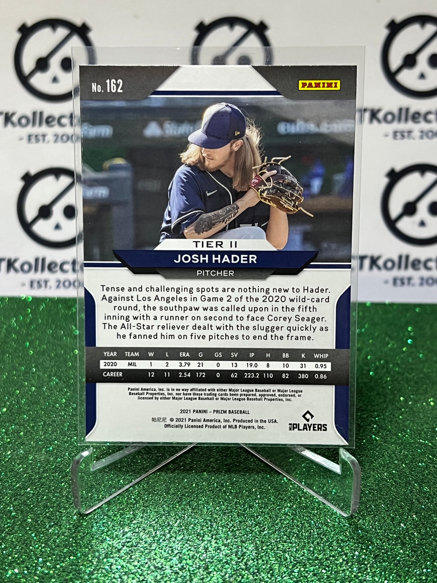 2021 PANINI PRIZM JOSH HADER # 162 MILWAUKEE BREWERS BASEBALL CARD