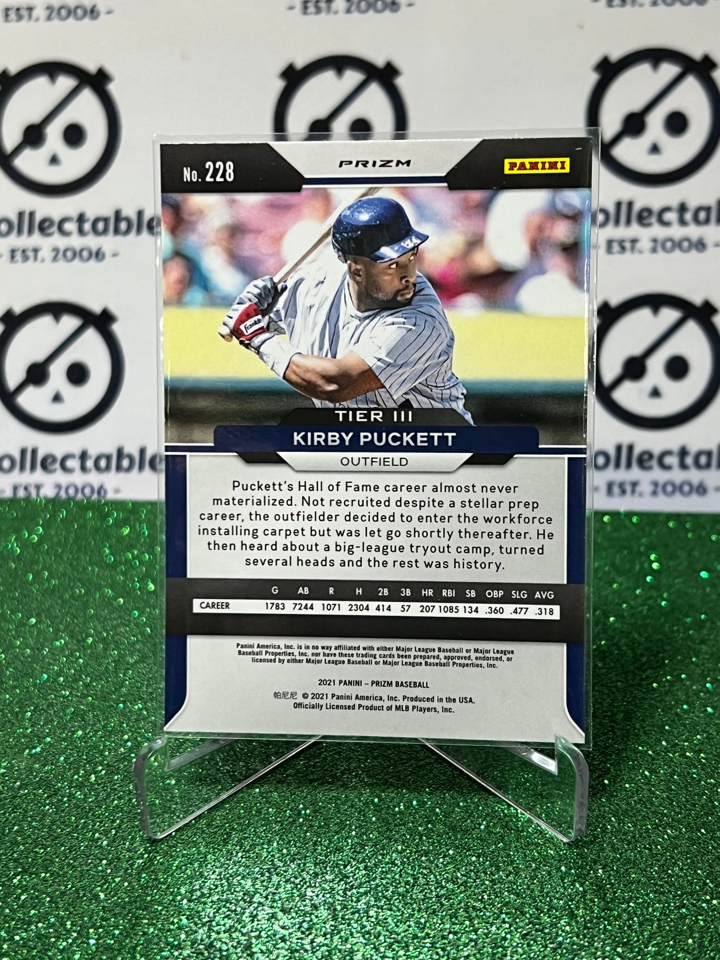 2021 PANINI PRIZM KIRBY PUCKETT # 228 PURPLE PRIZM MINNESOTA TWINS BASEBALL
